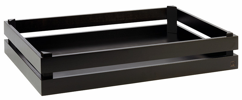 GN-Holzbox GN 1/1 555 x 350 x 105 mm Akazienholz schwarz